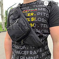 Сумка синтетична поясна з кобурою АВ-23, чорна