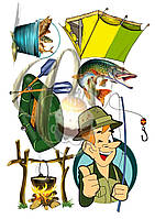 Печать съедобной вафельной (рисовой) картинки на торт, топеры, пряники для мужчин рыбалка