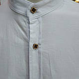 Сорочка FlyBoys чоловіча стрейч стійка довгий рукав M біла, фото 3