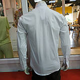 Сорочка FlyBoys чоловіча стрейч стійка довгий рукав M біла, фото 5