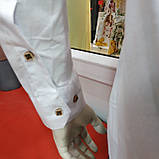 Сорочка FlyBoys чоловіча стрейч стійка довгий рукав M біла, фото 6