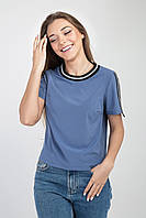 Летняя женская блуза футболка голубая 1714