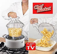 Универсальный решетчатый дуршлаг Chef Basket, пароварка Magic Kitchen Deluxe Меджик Китчен Делюкс