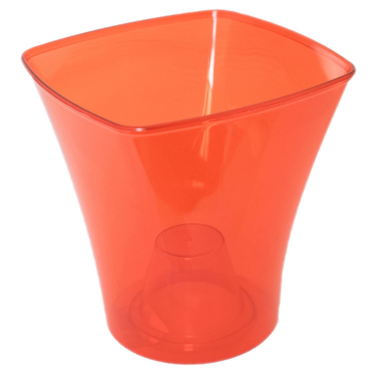 Кашпо для орхідей Квадро 14,5х15 см 1,5 л червоний Еталон, фото 1