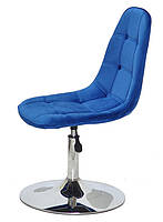 Стілець Alex CH — Base велюр синій із регулюванням висоти 42 — 57 см на металевому млинці, без підніжки, фото 2