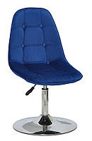 Стілець Alex CH — Base велюр синій із регулюванням висоти 42 — 57 см на металевому млинці, без підніжки, фото 3