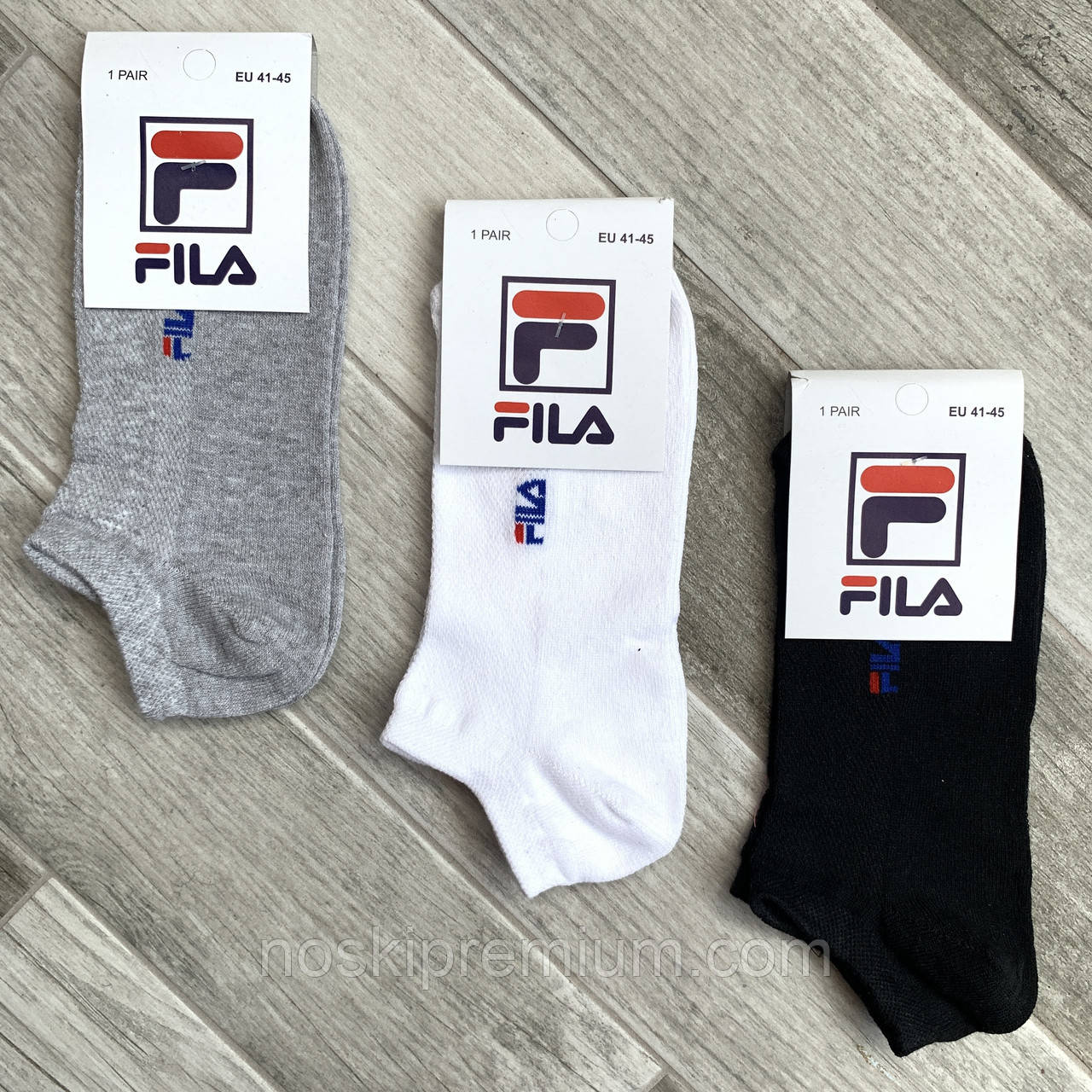 Шкарпетки чоловічі спортивні бавовна з сіткою Fila, 41-45 розмір, короткі, асорті, 06311