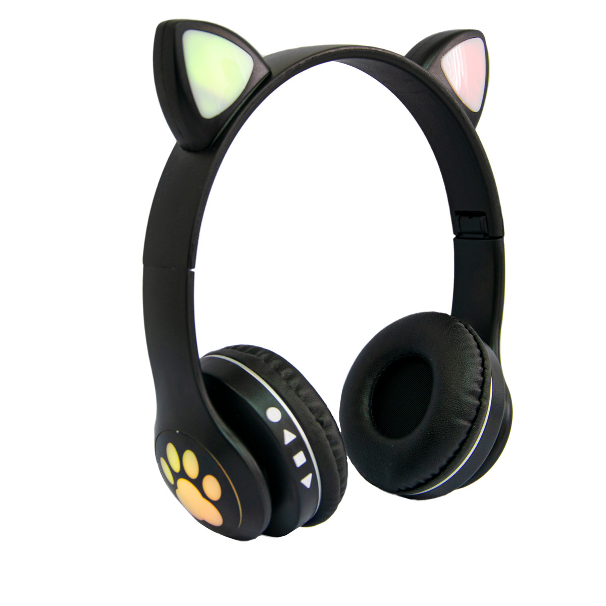 Дитячі навушники з вушками Cat ear headphones VZV-23M, Чорні бездротові навушники (блютуз наушники с ушками)