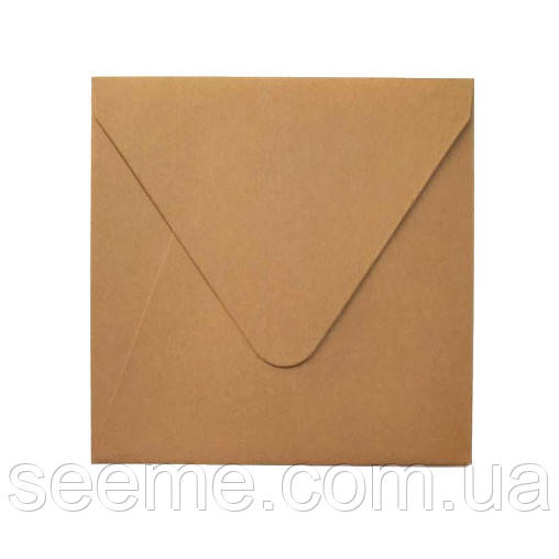 Конверт 140x140 мм, колір тобакко (tobacco), КОМПЛЕКТ 10 шт., фото 1