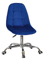 Стілець Alex Office синій велюр В-6 на коліщатках із регулюванням висоти, дизайн Charles Eames, фото 3