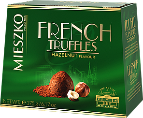 Цукерки шоколадні трюфельні з ароматом фундука French truffles 175г TM  Mieszko Мєшко Польща