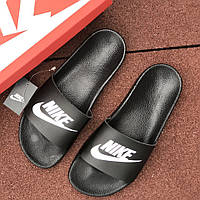 Мужские шлепанцы Nike стильное молодежное тапочки Найк черные белые 40, 41 Размер