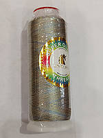 Нитки для машинної вишики меланж 100% віскоза (100% rayon) 3000 ярдів, № 035, жовто-коричневі з рожевим