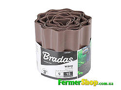 Бордюр хвилястий коричневий, довжина 9 м, висота 15 см - BRADAS