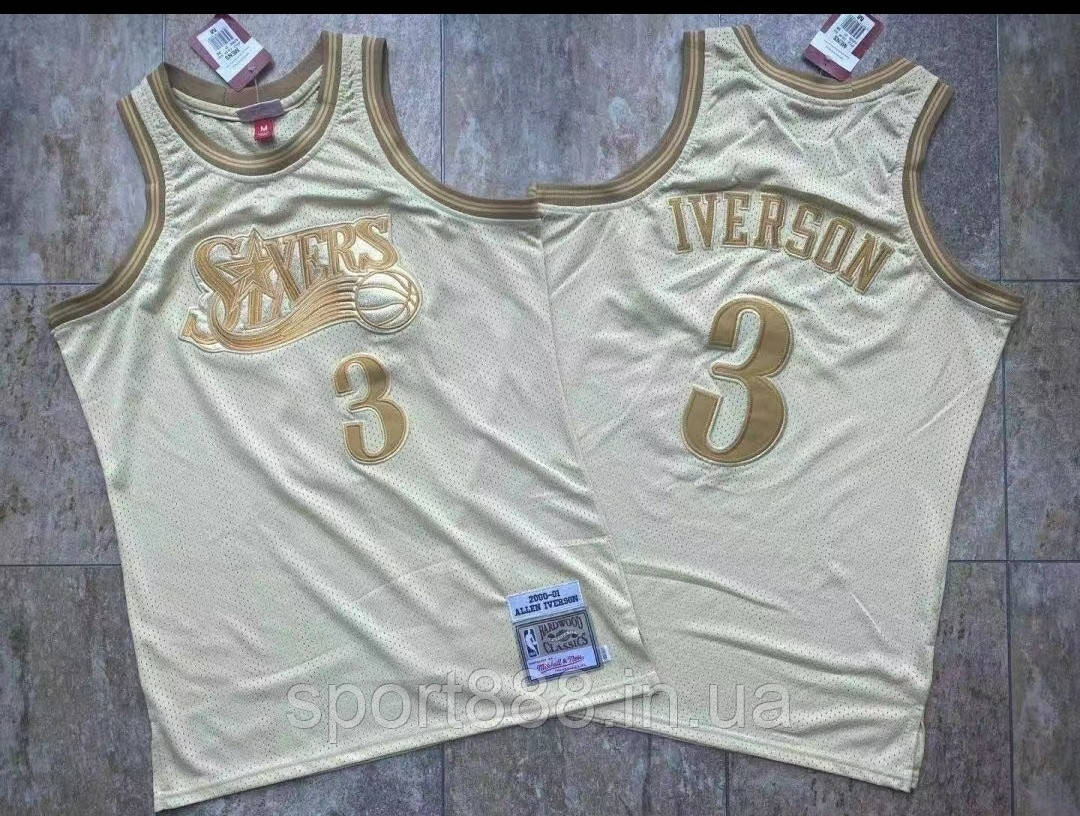 Золота Джерсі Айверсон Філадельфія Allen Iverson №3 Philadelphia 76ers 2000/01 Mitchell@Ness