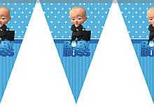 Паперова гірлянда принт "Baby Boss" 2м