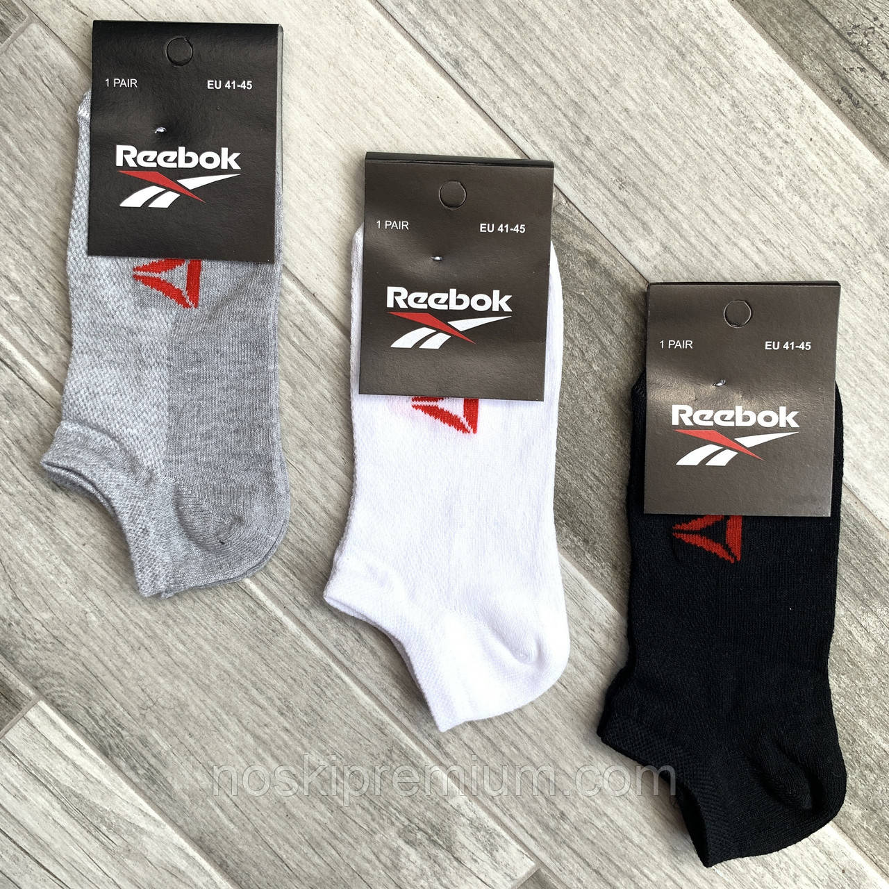 Шкарпетки чоловічі спортивні бавовна з сіткою Reebok, 41-45 розмір, короткі, асорті, 06370