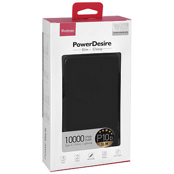 Зовнішній акумулятор Yoobao P10D 10000 mAh Black