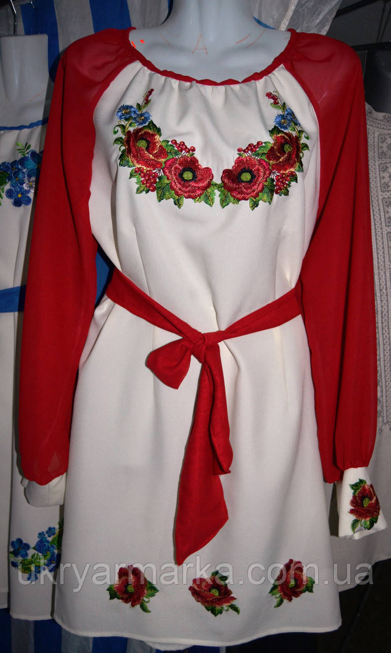 Вишита жіноча сукня "Казкова " червона