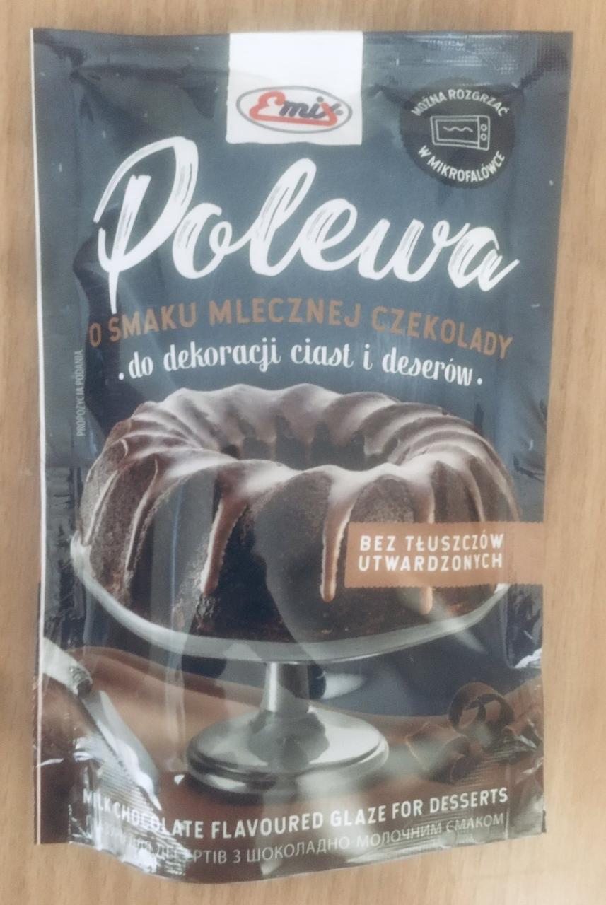 Глазур для десертів молочний шоколад (поливка) Emix, 100 г, Польща