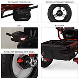 Дитячий триколісний велосипед Turbo trike,кол.гума (12/10), USB/BT,світло, бордо, фото 4