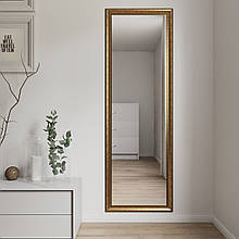 Дзеркало настінне велике в золотій багетній рамі 180х60 Black Mirror для салону краси