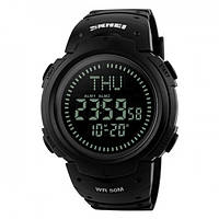 Часы мужские спортивные SKMEI 1231 COMPASS водонепроницаемые + мировое время Черный