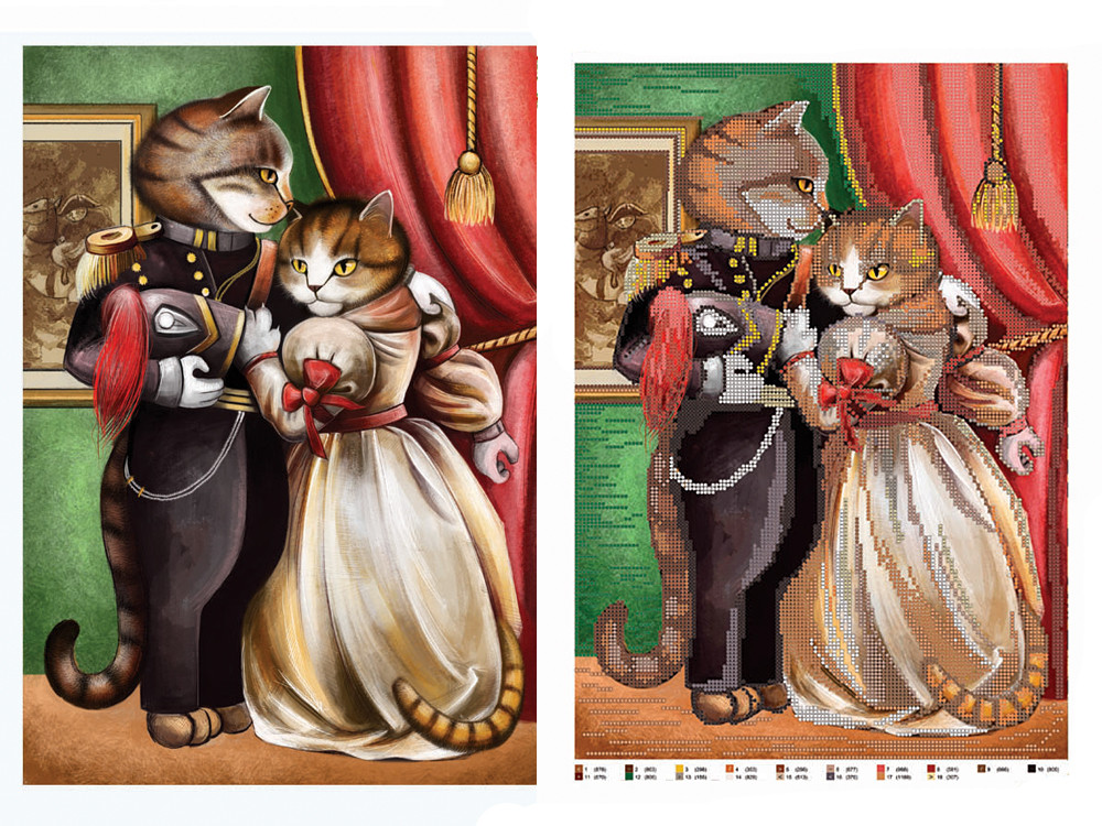 Схема для вишивки бісером кішка, кіт, "Вальс", фото 1