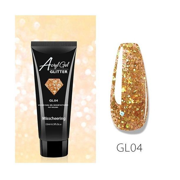 Полигель (акригель) AcrylGel Glitter GL04 15 мл