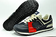 Кожаные мужские кроссовки New Balance 574 Classic Синие