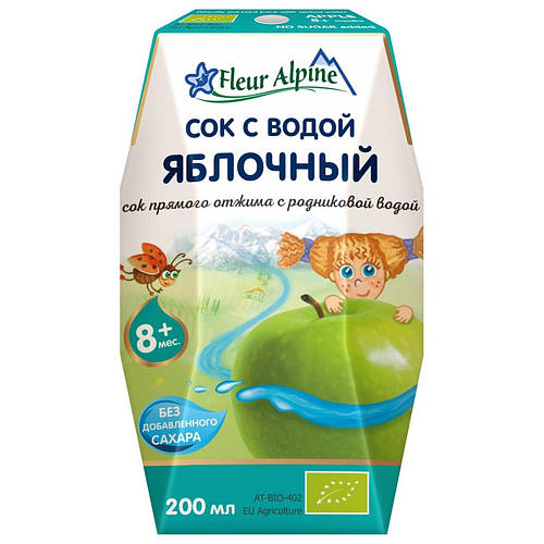 Сок яблочный Fleur Alpine, 200 мл, цена 40 грн — Prom.ua (ID#1446149209)