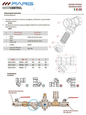 Фільтр грубої очистки F.A.R.G. 1/2", фото 3