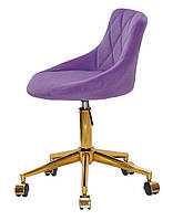 Крісло Foro (Форо) GD-Modern Office пурпуровий 1013 велюр, на золотій хрестовині, з регулюванням висоти, фото 3