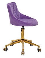 Крісло Foro (Форо) GD-Modern Office пурпуровий 1013 велюр, на золотій хрестовині, з регулюванням висоти, фото 2