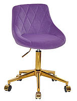 Крісло Foro (Форо) GD-Modern Office пурпуровий 1013 велюр, на золотій хрестовині, з регулюванням висоти, фото 4