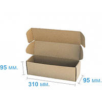Коробка картонная самосборная длинная 310 х 95 х 95 микрогофрокартон, коробка длинная, коробка тубус