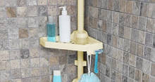 Полиця кутова для ванної PrimaNova N02, різний колір, на пластиковій трубі