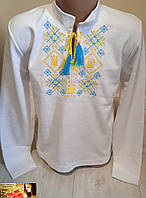 Вишиванка для хлопчика довгий рукав від 8, 9, 10, 11, 12 років