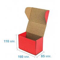 Подарочная коробка красная самосборная цветная красная 160 х 85 х 110 коробки на новый год