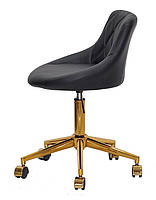 Крісло Foro (Форо) GD-Modern Office чорний шкірозамінник, на золотій хрестовині з колесами, з регулюванням висоти, фото 3