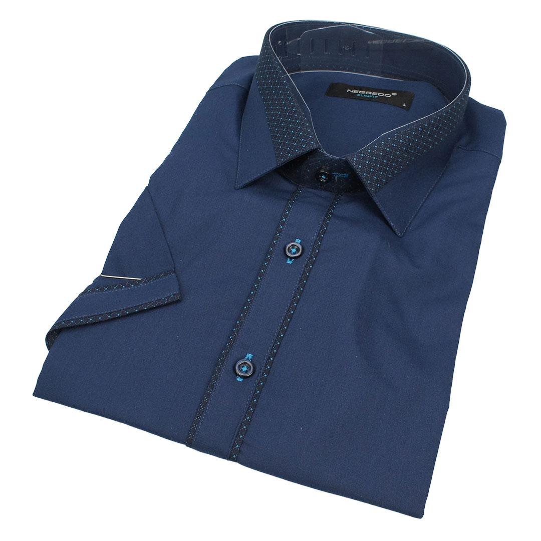Темно-синя чоловіча сорочка з оздобленням Negredo 590 NKS 19, фото 1