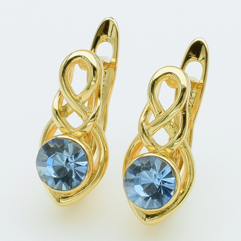 XUPING Сережки Позолота 18к Камені Swarovski, Висота 1.4см, Ширина 0.7см