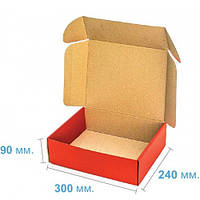 Подарочная коробка цветная красная 300 х 240 х 90 Подарочные коробки на новый год, коробка для подарка красная