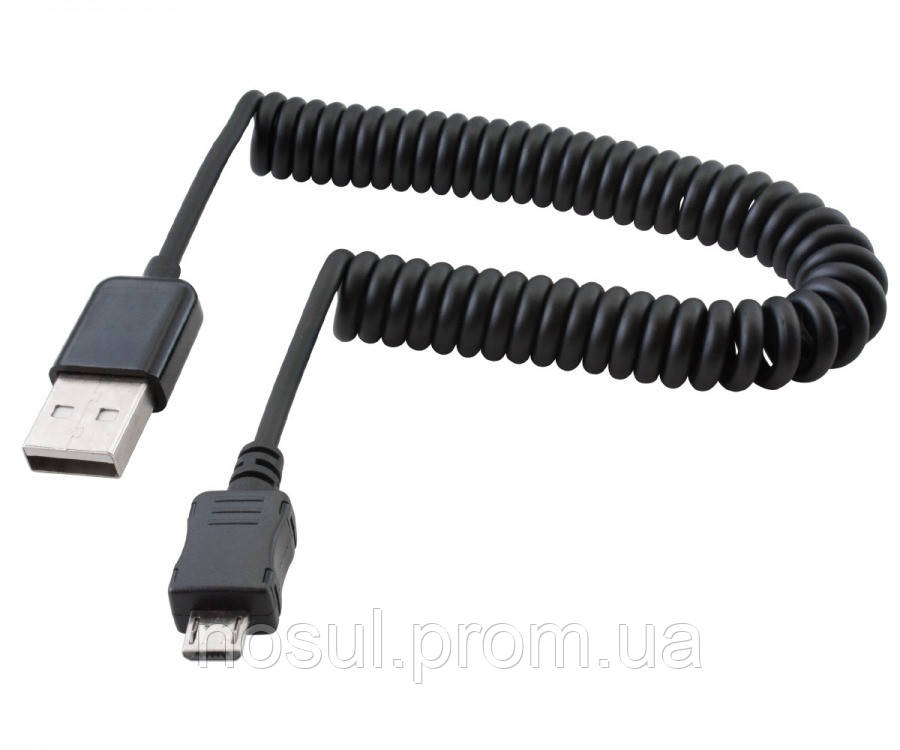 Кабель USB - micro USB (спиральная навивка) удлинитель 3 м (папа-папа) - фото 3 - id-p217911581