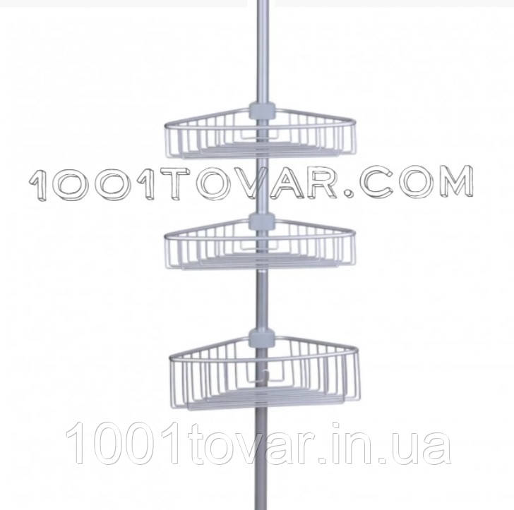 Кутова полиця для ванної на 3 яруси хромована Prima Nova N29-30 E, фото 1