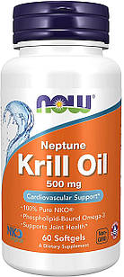 Now Neptune NKO Krill Oil 500 mg.   Олія криля,  60 ЖК