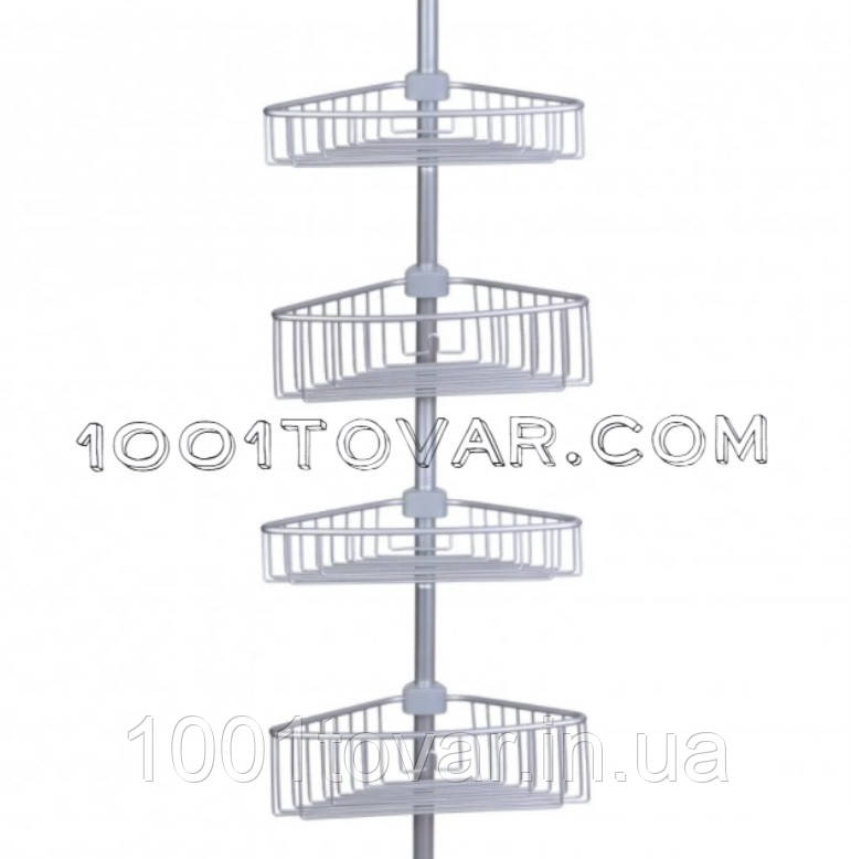 Кутова полиця для ванної 2 ярусу хромована Prima Nova N31-30, фото 1