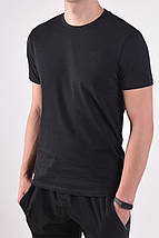 S,M,XL. Чорна чоловіча однотонна футболка 100% Cotton / Туреччина, DGR™, фото 3