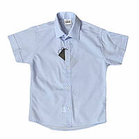 Рубашка голубая для мальчика с коротким рукавом "Ersahin" / S / 110-116