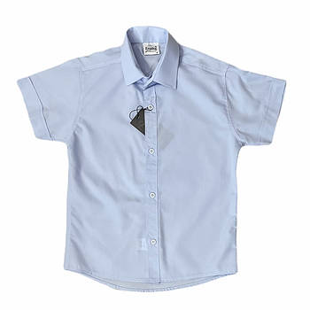Сорочка блакитна для хлопчика з коротким рукавом "Ersahin" / S / 110-116